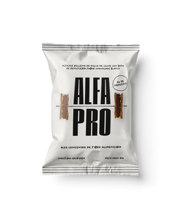 AlfaPro - Alfajor de Proteina 80grs - Chocolate Blanco - Caja x8 unid