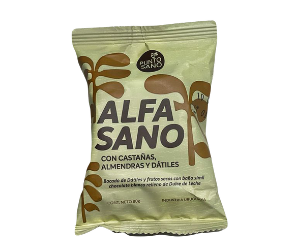 Alfasano de Datiles y Frutos Secos Chocolate Blanco 85grs