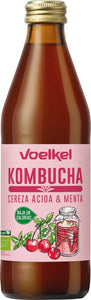 Kombucha Voelkel  Orgánica Cereza Ácida y Menta 330cc.