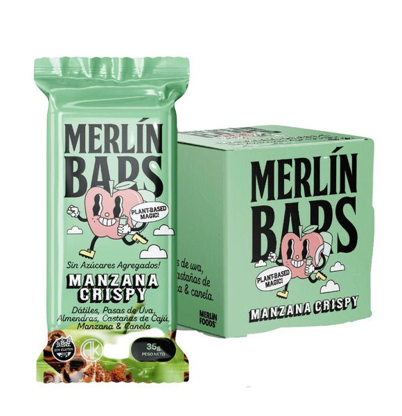 Caja x14 unid Merlin Raw Bar Sabor Manzana 35grs