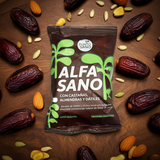 Caja x8 Alfasano de Datiles y Frutos Secos Chocolate Negro 85grs